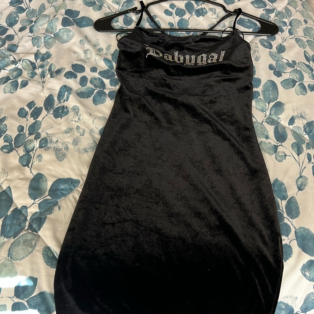 H&M Black Velvet Babygal Mini Dress